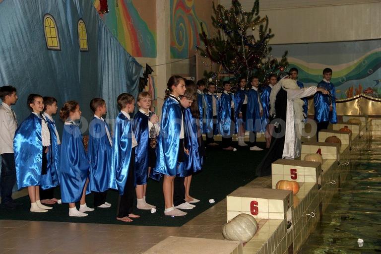 Елка на воде в бассейне «Дельфин»