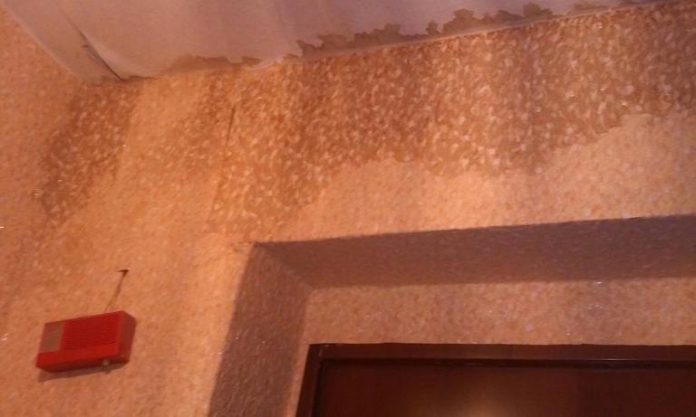 Последствия ремонта крыши который "ЖЭО" проводило почти все лето. Улица Соборная, дом 31, подъезд 1