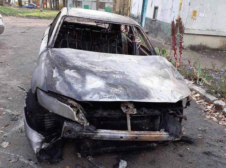По улице Чиатурской сгорел автомобиль