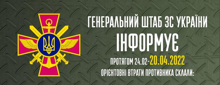 Втрати російських окупантів становлять приблизно 20 900 осіб, знищено майже 2100 бойових броньованих машин ворога – Генеральний штаб ЗС України